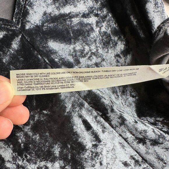 Free People Don't You Wish Velvet Bodysuit Size XS V-neck Gray Blue New - Picture 11 of 12